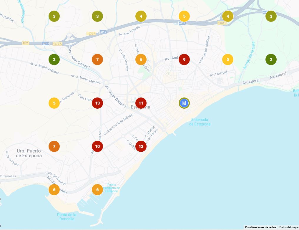 Mapa de calor Local Falcon — zonas donde se pierden clientes